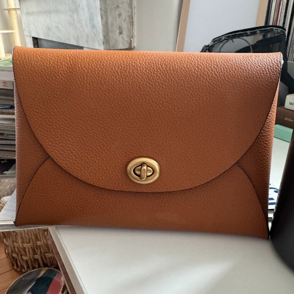 Coach Remade Large Leather Pouch - Tan/Multi